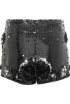 Shorts in paillettes con decorazioni - 2