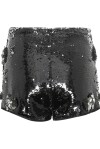 Sequined shorts with decorations - 2