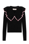 Maglia scollo a V con decorazione in 100% cashmere - 1