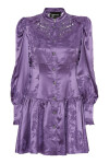 Floral print dress with jewel appliqués - 1