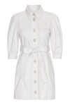White denim dress with jewel buttons - 1