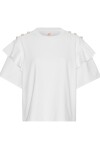 T-shirt con maniche a balze e bottoni gioiello - 1