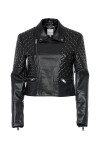 Quilted faux leather jacket - 1