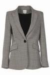 Single-breasted checked blazer - 1