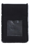 Maxi sciarpa nera con tasche ecopelle - 1