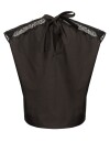 Sleeveless top in poplin and lace - 2