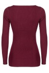 Ribbed stretch wool sweater with cut out - 2