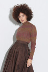 High neck sweater in ribbed lurex - 4