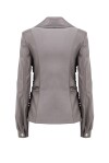 Giubbino in pelle con drappeggi - 2