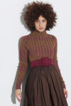 High neck sweater in ribbed lurex - 3