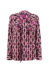 Geometric print blouse with ruffles - 1