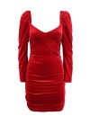 Short velvet effect dress - 1