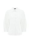 Camicia in cotone con maniche a sbuffo - 1