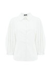 Cotton shirt with puff sleeves - 1