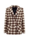 Short checked coat in wool blend - 1