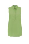 Sleeveless shirt in cotton voile - 1