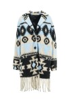 Coat with ethnic patterned fringes - 1