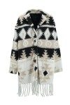 Coat with ethnic patterned fringes - 1