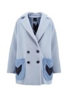 Cappotto over con tasche bicolor - 1