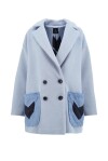 Oversize coat with bicolor pockets - 1