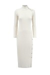 Vestito in maglia rib con bottoncini - 1