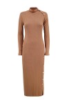 Vestito in maglia rib con bottoncini - 1