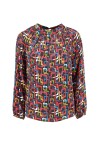 Abstract geometric patterned blouse - 1