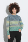 Pullover girocollo a maglia inglese multicolor - 4