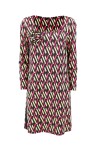 Dress with geometric patterned brooch - 1