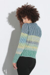 Pullover girocollo a maglia inglese multicolor - 3