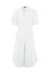 Vestito chemisier in cotone traforato - 1