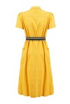 Cotton shirt dress with elastic waistband - 2