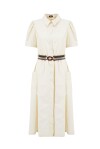 Cotton shirt dress with elastic waistband - 1