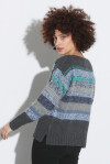 Patterned boat neck pullover - 2