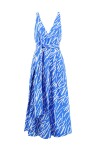 Long printed dress with sash - 1