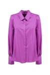 Satin shirt with shoulder pads - 1