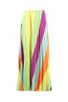 Pleated multicolored patterned maxi skirt - 1