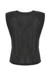 Top smanicato in maglia lurex - 2