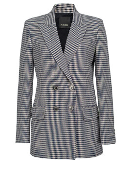 Blazer in vichy stretch pied de poule