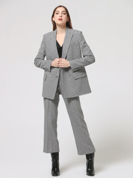 Pantaloni in vichy stretch pied de poule - 3