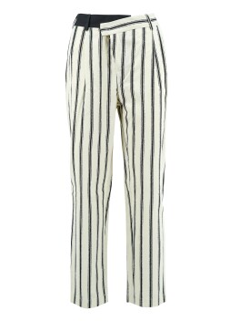 Striped trousers with contrasting bustier