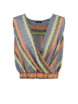 Top multicolore con incrocio