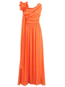 Creponne long dress with stole