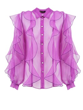 Transparent shirt in organza and silk