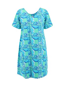 A-line butterfly patterned dress