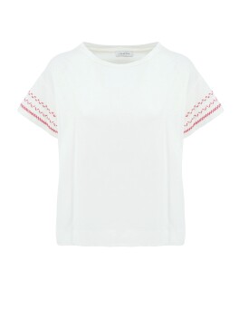 T-shirt in cotone con ricamo