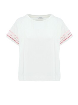 Cotton T-shirt with embroidery