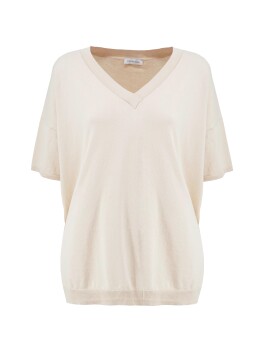 Blusa scollo a V in cotone