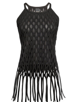 Mesh top with fringes