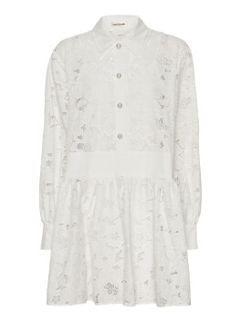Embroidered dress with openwork floral pattern